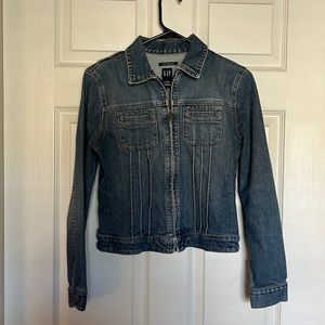 Gap sz S stretch zip up jean jacket